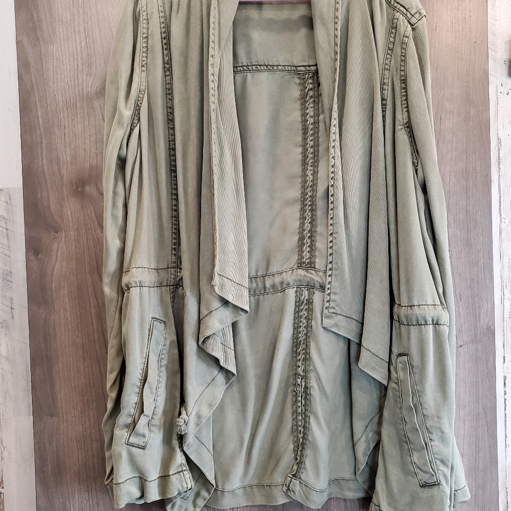 Olive green waterfall jacket